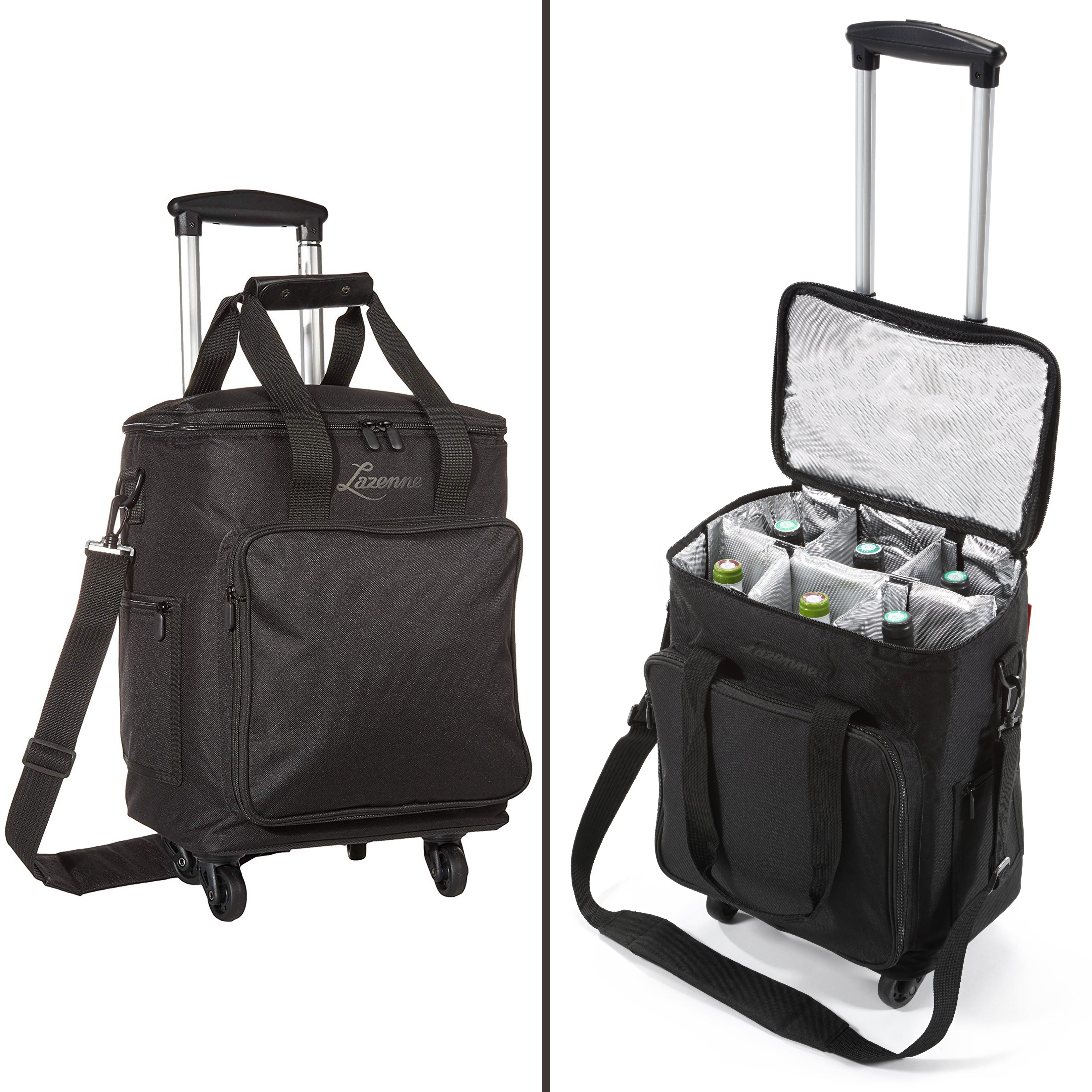 Professional Wine Cooler Trolley ELITE PRO 6-bottles with Insulated and Removable Dividers