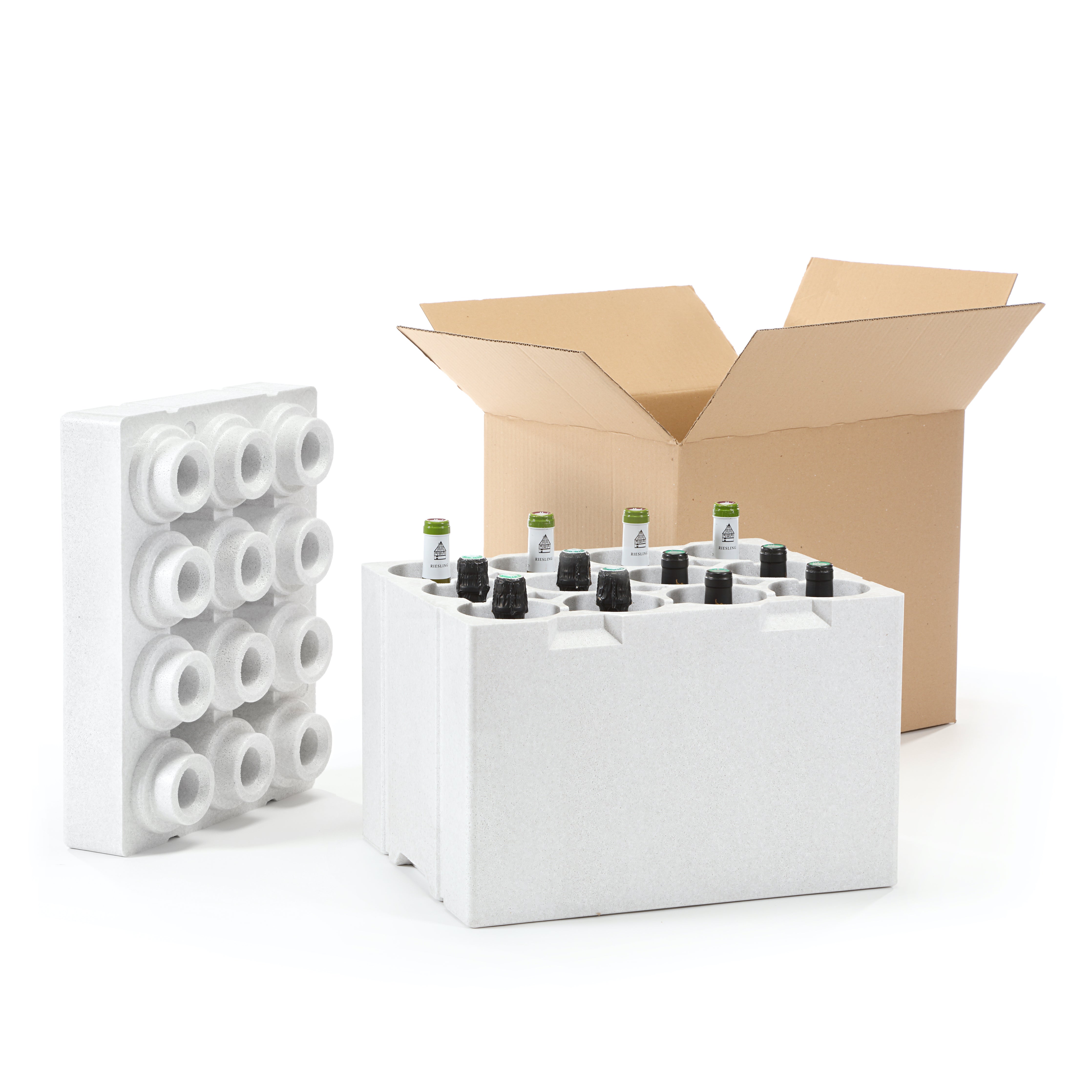 12-Bottle Wine Box and Outer Cardboard For Shipping & Plane Transport