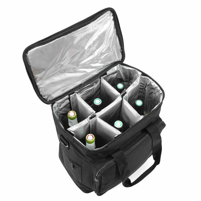Professional Wine Cooler Trolley ELITE PRO 6-bottles with Insulated and Removable Dividers