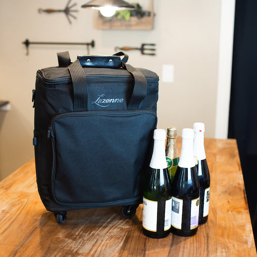 Professional Wine Cooler Trolley ELITE PRO 6-bottles with Insulated and Removable Dividers