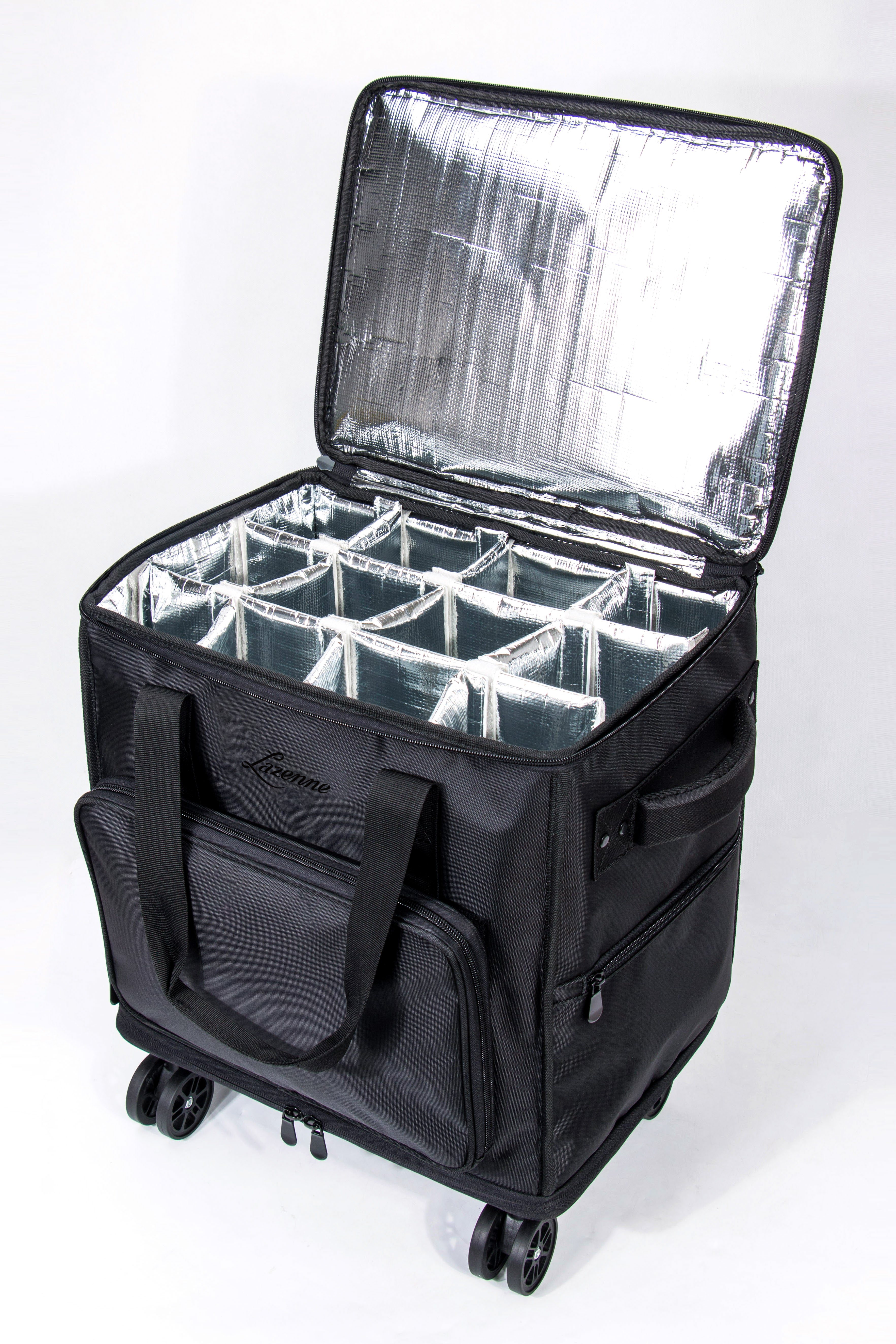 Lazenne ELITE PRO Wine Carrier 12-bottles with Individual Insulated and Removable Dividers